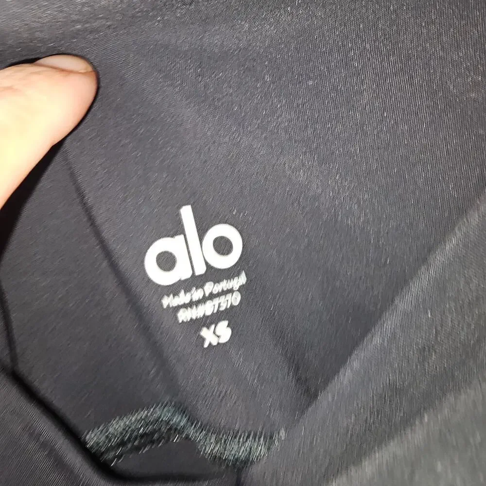 Alo Yoga Legging High Waisted Ripped Black Size XSmall